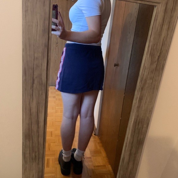 Dark Blue Coton Mini Skirt - Casual - Sporty - Picture 4 of 6